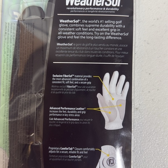 Men’s FootJoy WeatherSof Golf Glove Cadet Med. Large Black New - Picture 5 of 6